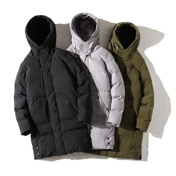 

men's long coat large size 7xl 8xl winter cotton padded jacket oversize husband hood parka outerwear thick warm windbreaker male 211214, Black