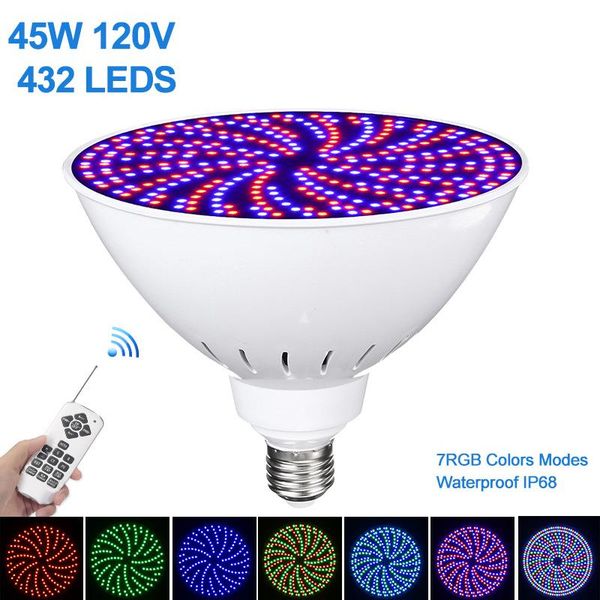 

38 led swimmimg pool lights replacement of halogen ip68 waterproof underwater lights 25w45w 12v 120v rgb changeable e27 bulb