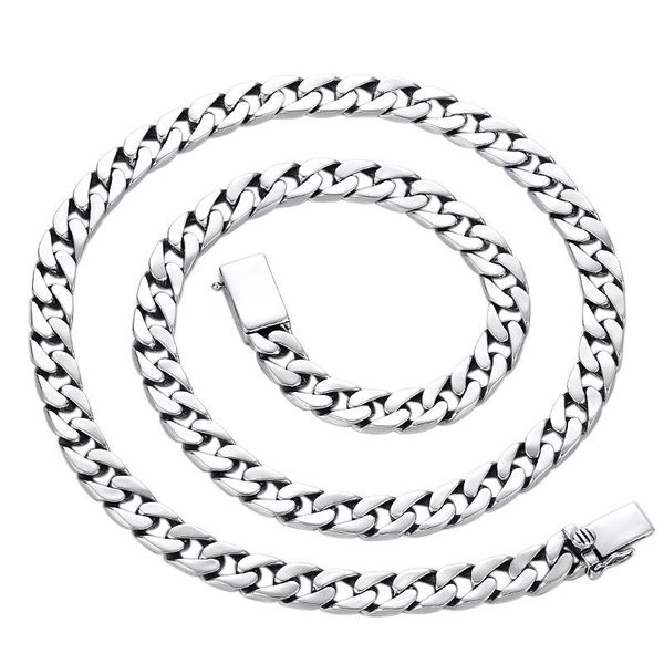 

chains really 100% s925 sterling silver 7mm, 8mm necklace style simple and thai retro thick men's women's neckla