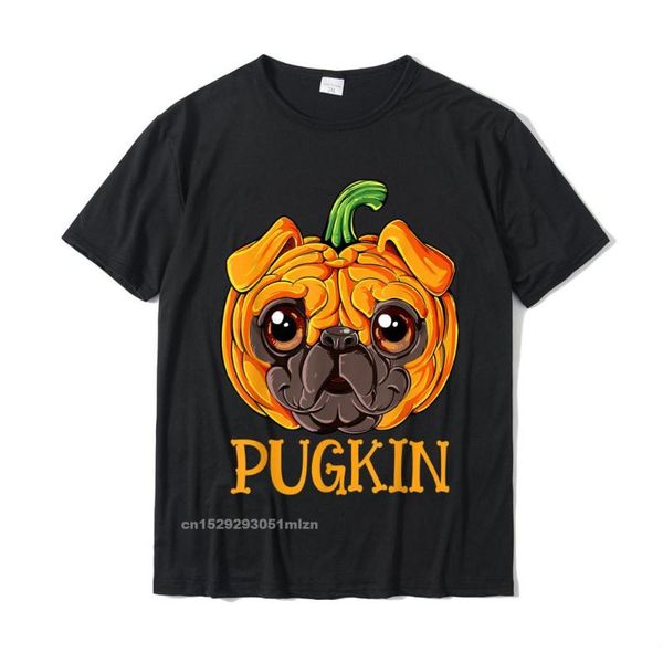 

men's t-shirts pugkin pug pumpkin t shirt halloween boys thanksgiving t-shirt printed leisure & tees brand cotton student, White;black