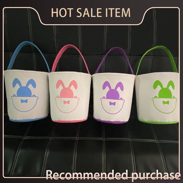 

bunny egg basket e120905 bags cartoon rabbit printing easter handbag gifts for egg candies barrel bucket kids baby cute lovely canvas b temt, Red;black