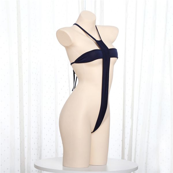 

bikini hanging neck lace cross string open back lovely girl sun bath swimwear women one piece swimsuit women monokini, Black