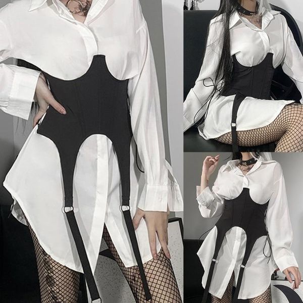 

belts q0ke women waist training corset body shapewear gothic clothing underbust cincher bustier belt top, Black;brown