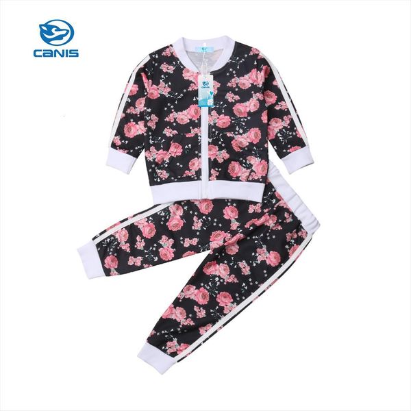 

fashion sportswear floral toddler baby kids boy girl outfits clothes pants, White