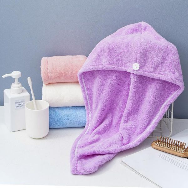 

shower caps microfiber plush bath towel hair dry quick drying lady soft cap hat for man turban head wrap bathing tool