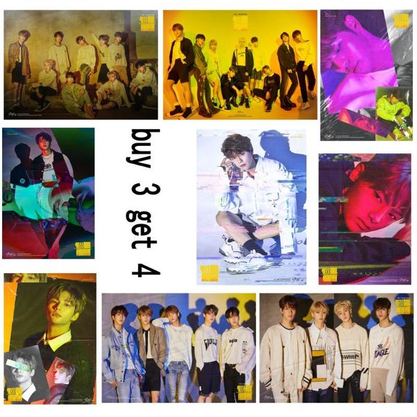 

wall stickers kpop stray kids yellow wood posters clear image bedroom decoration home art brand for living room