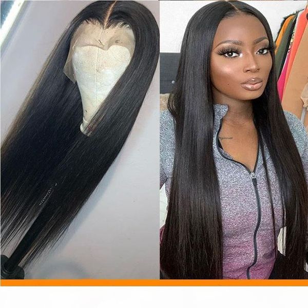 

lace front wigs long straight synthetic wig for women natural density black straight wig heat resistant fiber hair wig fast ship, Black;brown