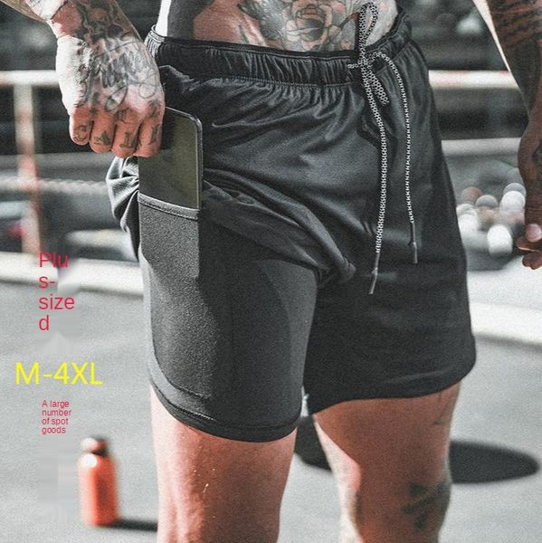 

2021 new men's running shorts 2 in 1 men's running shorts double dry jogging gym, White;black