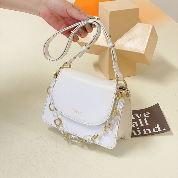 

2021 winter new korean female pu leather magnetic buckle single shoulder messenger bag texture thick chain portable small square bag