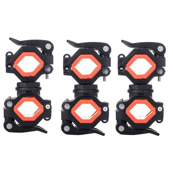 

bike lights 3 pack holder, mount bicycle mounting bracket holder torch clip 360 degree rotation