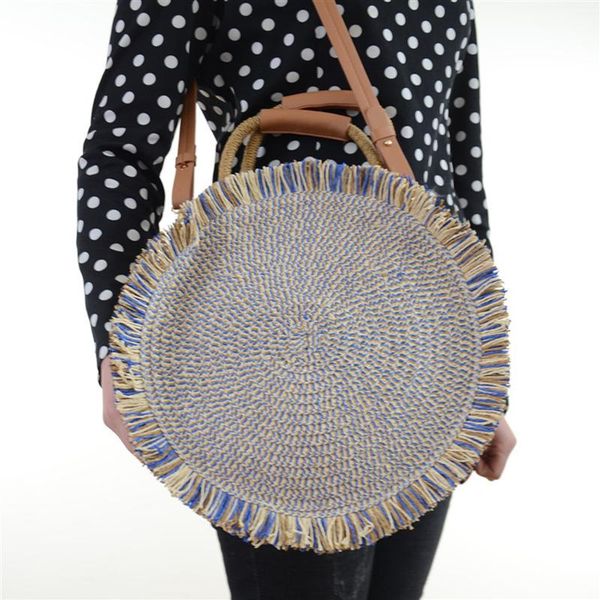 

evening bags women's 2021 summer fashion luxury round tassel woven straw bag shopping shoulder portable beach casual