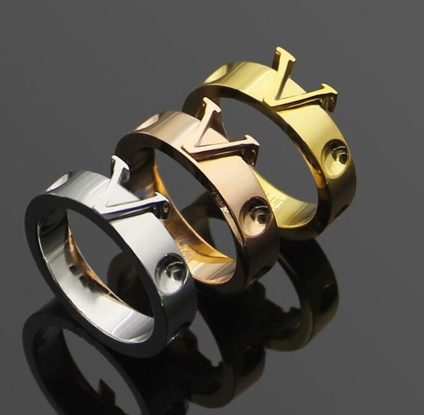 

ouis avuit ton couple rings designer v-notch round stud ring for lovers, Silver