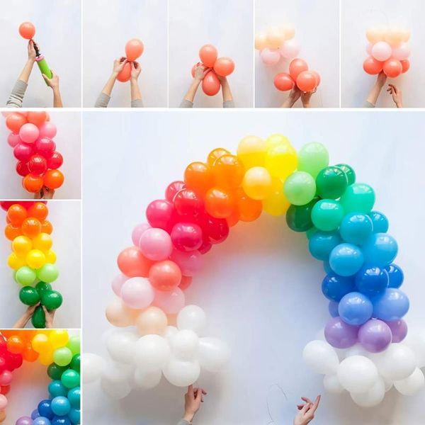 

party decoration 252pcs/set rainbow balloons arch kit 7 colors latex globos wedding decor baby shower supplies