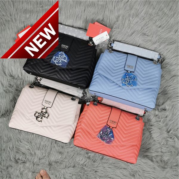 

wave gues new women's tag pattern single shoulder diagonal span chain wind flap bag
