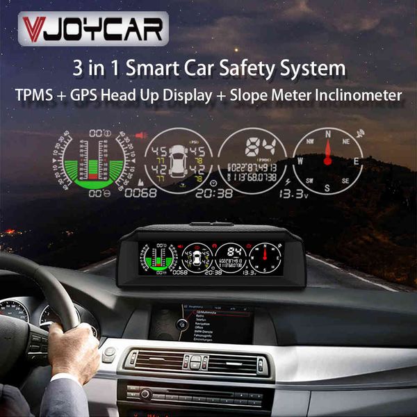 VJOYCAR S11 2021 Yeni 3in1 GPS HUD Lastik TPMS Tüm Araçlar için TPMSersometre Hız Yamacı Metre Araba Hızsayım Pusula Saat