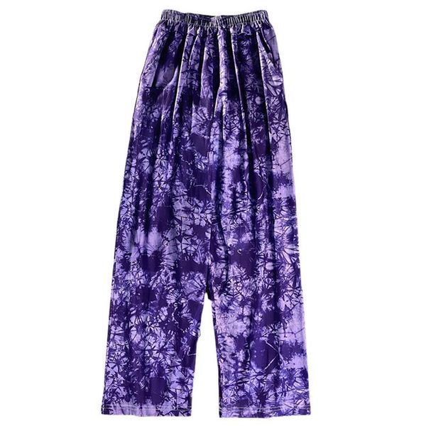 

women's pants & capris purple women long tie dye printing ladies girls jogging sport harajuku high waist woman trousers casual sports p, Black;white