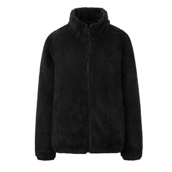 

women's jackets women fleece coat sportswear stand collar womens warm faux lamb wool jacket outerwear windbreaker mujer chaqueta, Black;brown