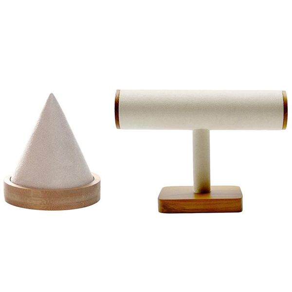 

jewelry pouches, bags 2 pcs bracelet display rack storage holder, creamy-white & apricot, Pink;blue