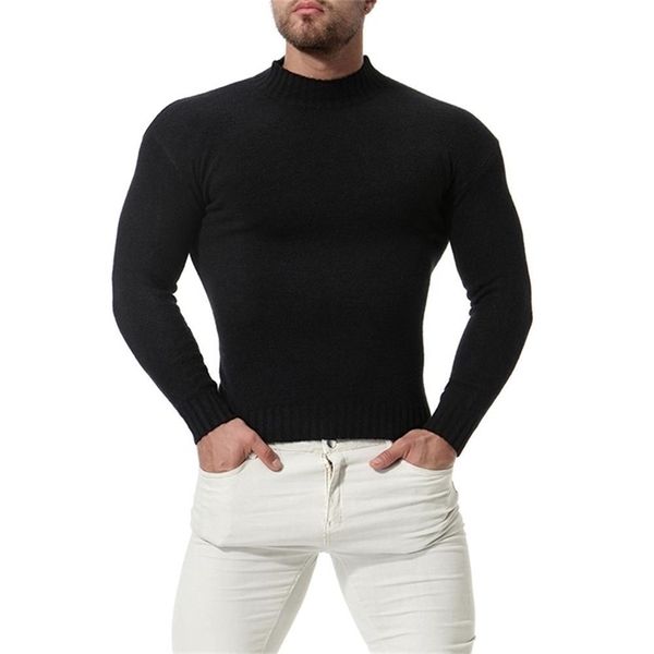 

man cotton sweater pullover casual male knitted korean style clothes 201022, White;black