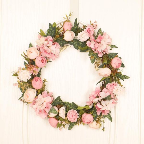 

decorative flowers & wreaths home artificial flower rose wreath decoration 40cm hanging garlands for front door window wedding halloween fes