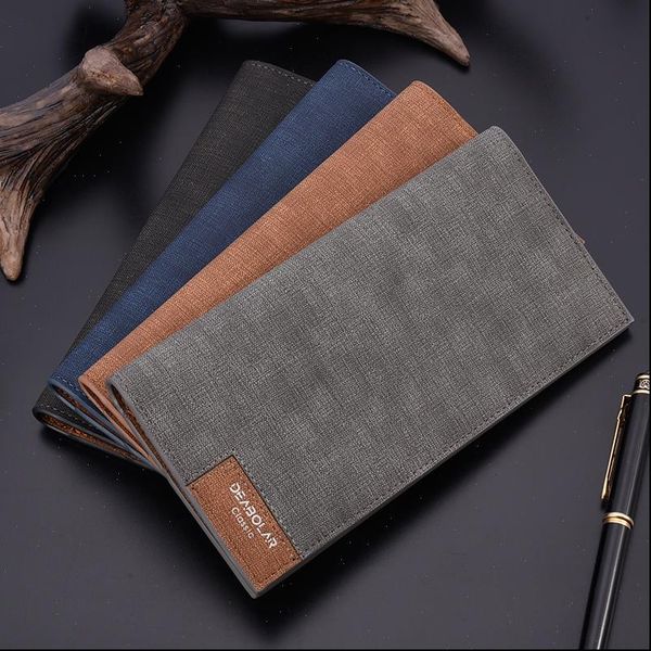 

style mens long wallet japanese and korean version of ultra thin fashion stitching soft leather, Red;black