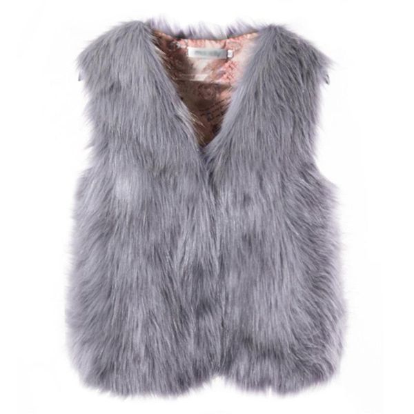 

women's vests 2021 womens winter vest sleeveless faux fur waistcoat solid collor loose coat plus size jacket, Black;white