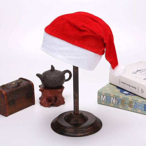 

christmas decorations classic single layer velvet + short plush hat
