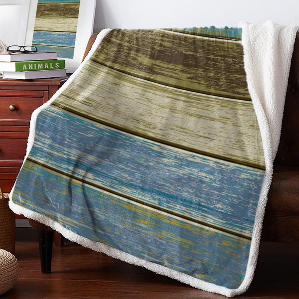 

blankets retro wood grain texture throw blanket print soft fleece for beds sofa plush bedspreads winter sheet cover home decor