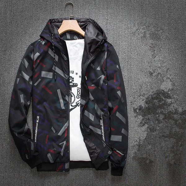 

print men casual slim fit flowers pilot bomber jacket coat men's hooded jackets asian size m-4xl, Black