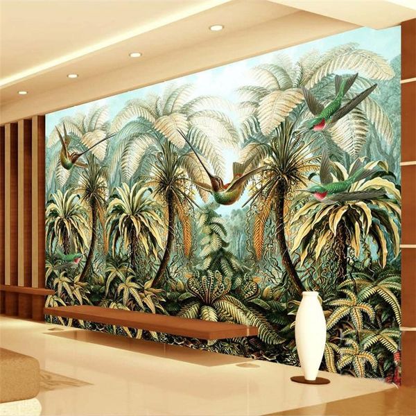 

wallpapers personalized customization southeast asian primary forest 3d wall mural wallpaper restaurant clubs ktv bar modern