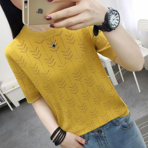 

women's t-shirt loose slim "80-100.00kg" ice silk short sleeve women thin 2021 summer sweater half, White