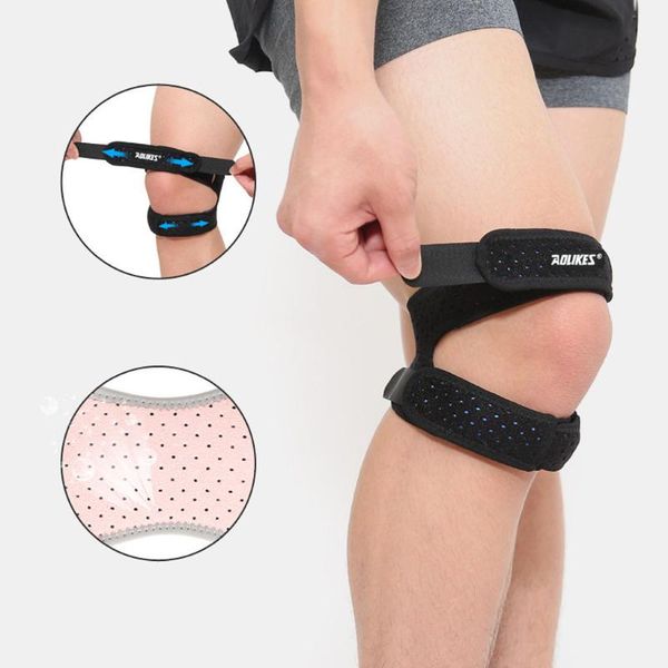 

elbow & knee pads 1pcs sports kneepad double patellar patella tendon support strap brace pad protector open wrap band drosphip z11, Black;gray