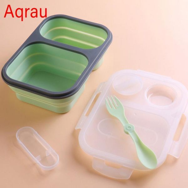 

dinnerware sets 1200ml grade silicone lunch box student large-capacity office worker insulation canteen portable compartment partition