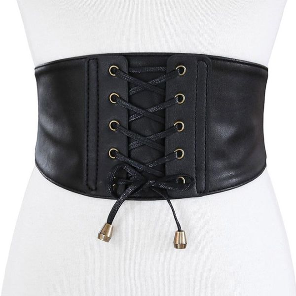 

belts [aetrends] all-match women black pu leather wide cinch elastic waistband cummerbunds belt european style corset d-0109, Black;brown