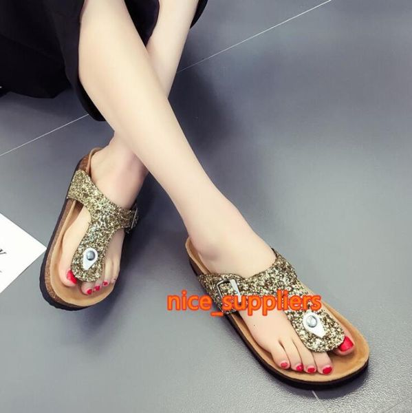 

17 style fashion cork slipper women summer mixed color casual beach slip on flip flops slides shoes plus size 35-41, Black