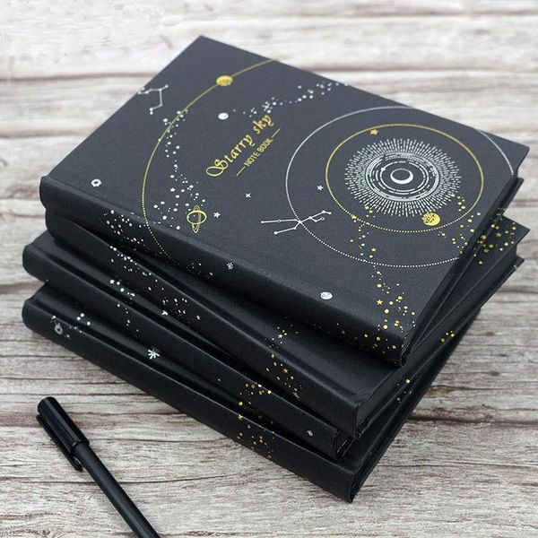 

notepads black paper 128 sheets 130*185mm all inner pages graffiti hand book creative diy hand-painted diary kraft notebook, Purple;pink