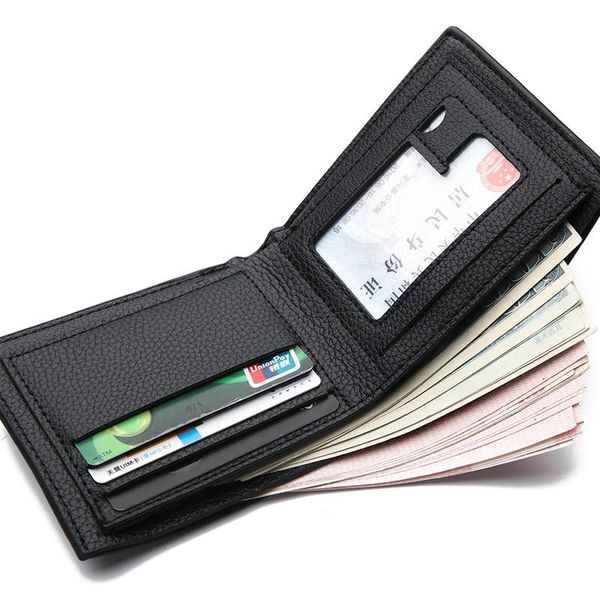 

wallets 12cm luxury designer mens wallet,leather pu bifold short wallets,card holder,purse for men,multi-functional cards wallet, Red;black