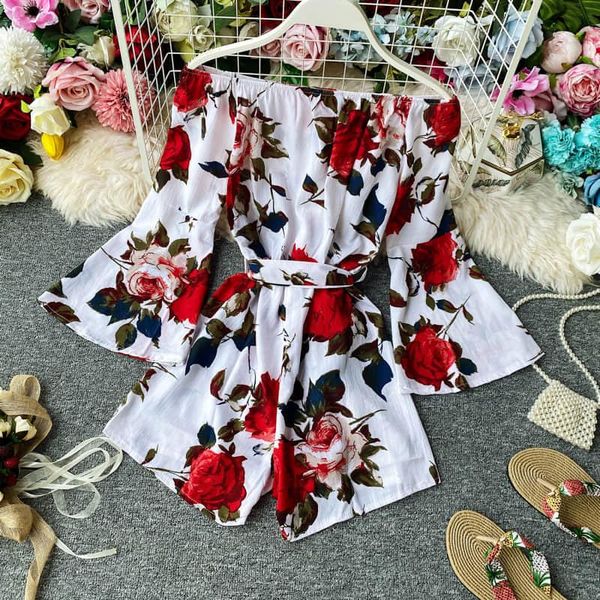 

2021 new sweet ruffled women playsuits elastic high waist bow female jumpsuit romper butterfly sleeve short overalls for girls, Black;white