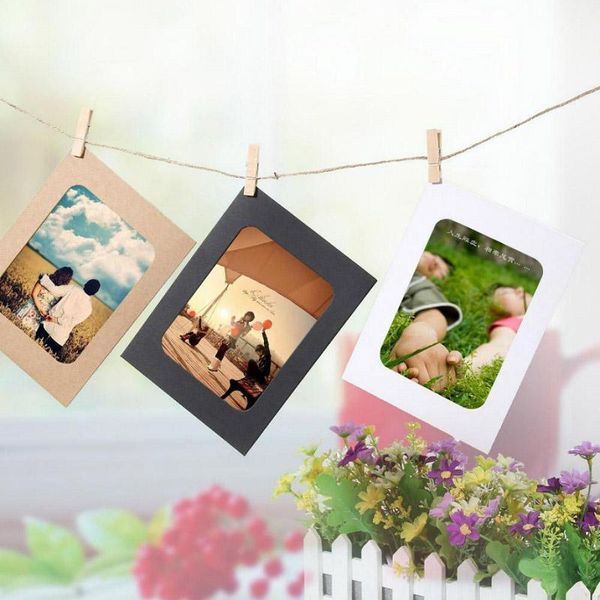 

frames 10pcs paper po frame wall hanging picture rope clip diy home decor tryc889
