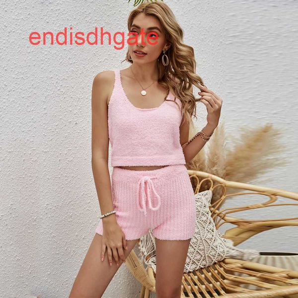 

personality new pure color clothing 2021 large summer size women's two piece pajamas home suit women, Black;white