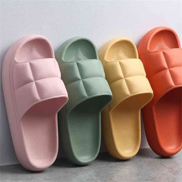 

official website 70% off outlet factory summer men women thick-soled slippers indoor household couple slides bathroom bath non-slip comforta, Black