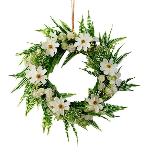 

artificial daisy dandelion wreath for front door window wedding spring summer outdoor indoor home decor