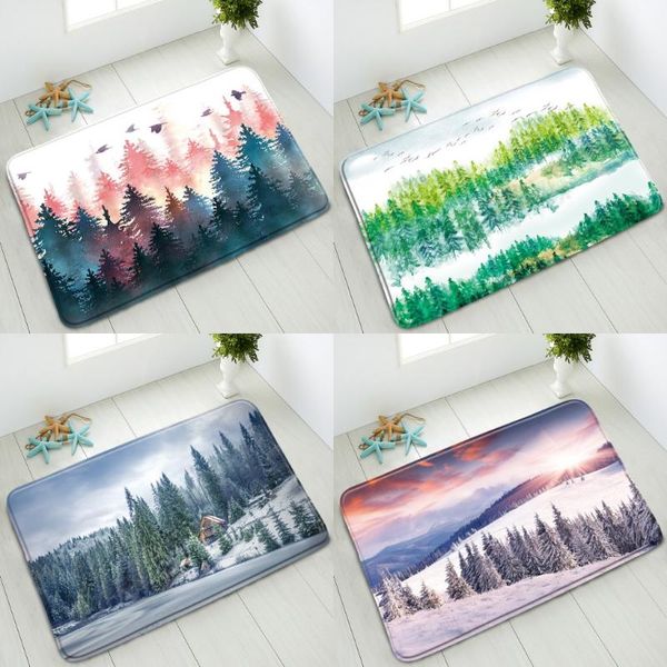 

bath mats forest natural scenery mat non-slip floor bedroom living room kitchen doormat balcony carpet water absorption home deco