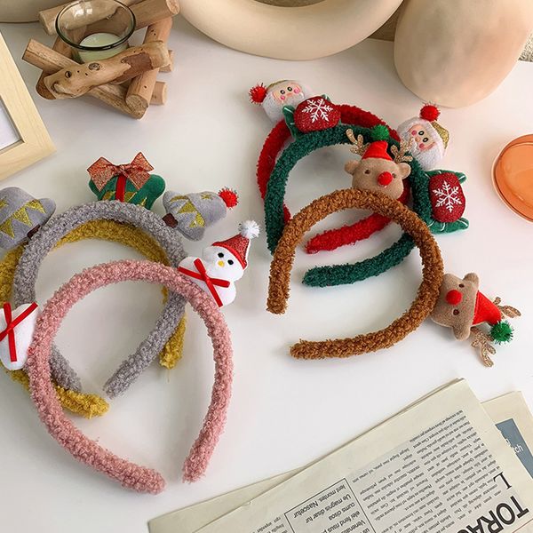 

christmas cartoon headband cute sweet elk antlers hair hoops for women girls korean style headwear hair accessories, Silver