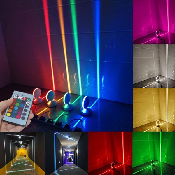 

window sill light led wall lamp ac85-265v projection lamp 360 degree ray colorful remote corridor light for l bar