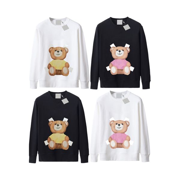 

womens hoodies letters bears priting women hoodie long sleeve pullover sweatshirts mens jumpers streetwear autumn clothes 9 styles, Black