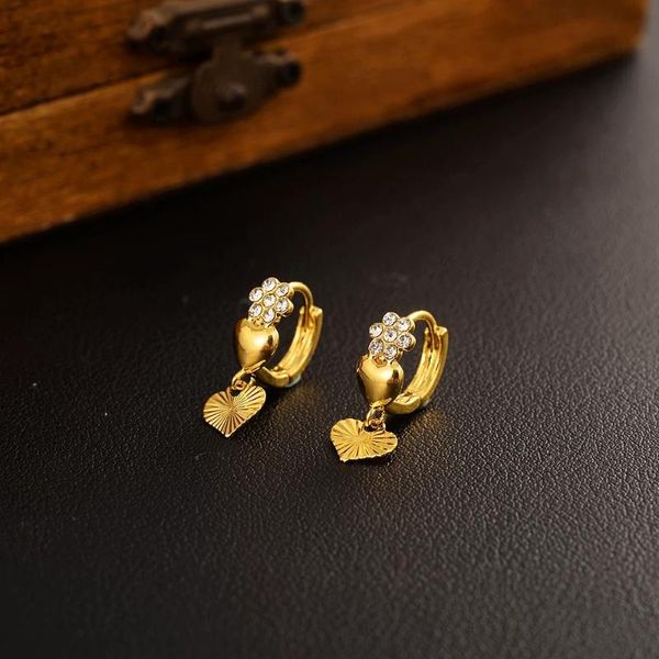 

hoop & huggie gold lovely cz stone kid little girls jewelry security safety princess round huggies earrings for women party gifts, Golden;silver