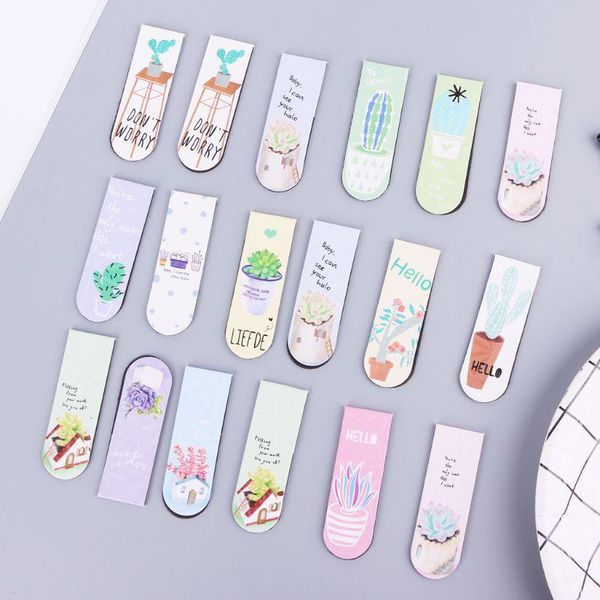 

bookmark 6pcs/set fresh cactus magnetic bookmarks book marker page clip office supplies