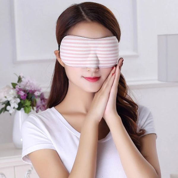 Maschera per il sonno cieco Soft 3d Sponge Shading Eyepatch Classic Stripe Sleeping Eye Mask Traspirante Portatile Blindfold Travel Black Eyeshade Cover