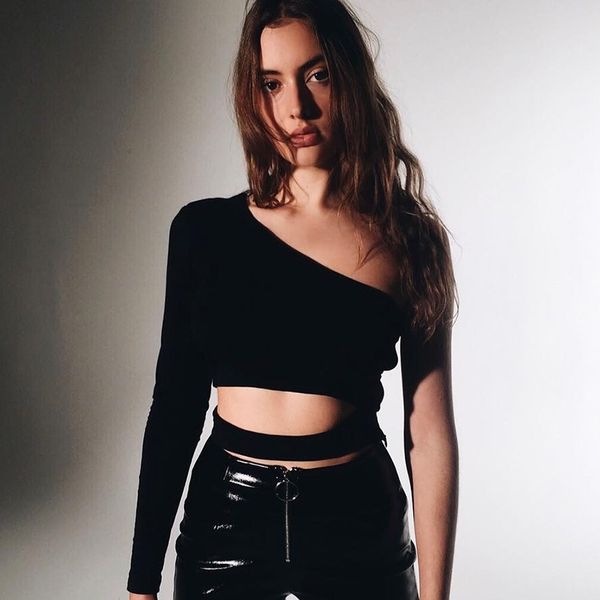 

2021 summer off shoulder long sleeve crop women shirts cotton rock punk t shirt streetwear women, White